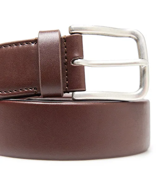 Plain Elastic Dress Belt Brown