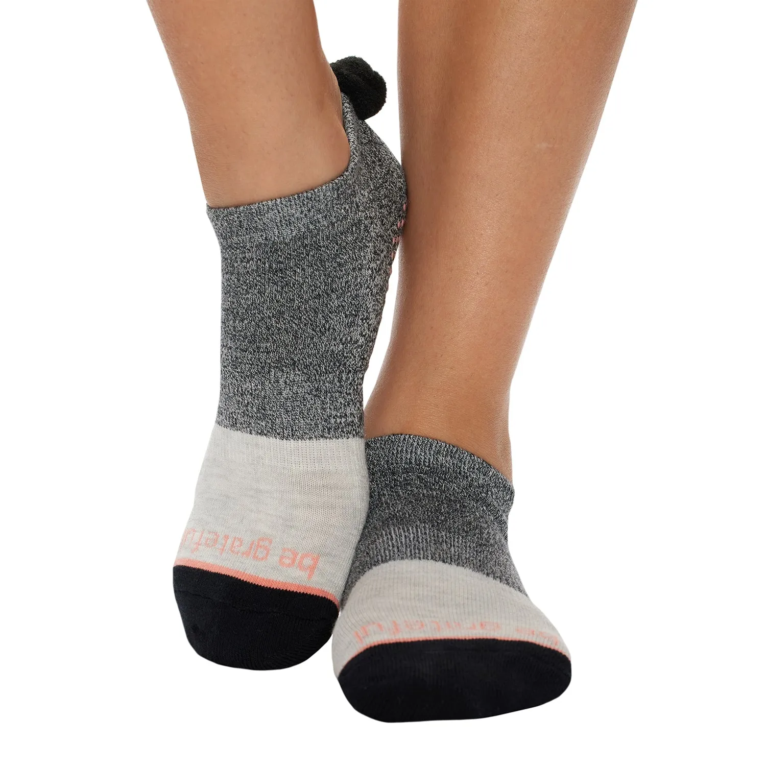 Pom Pom Be Grateful Grip Socks (Ember)