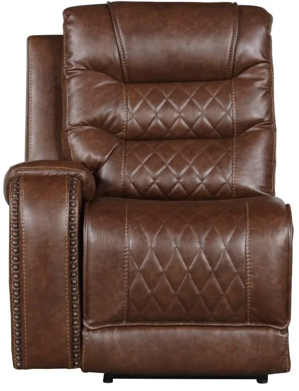 Putnam Power Left Side Reclining Chair with USB Port in Brown 9405BR-LRPW