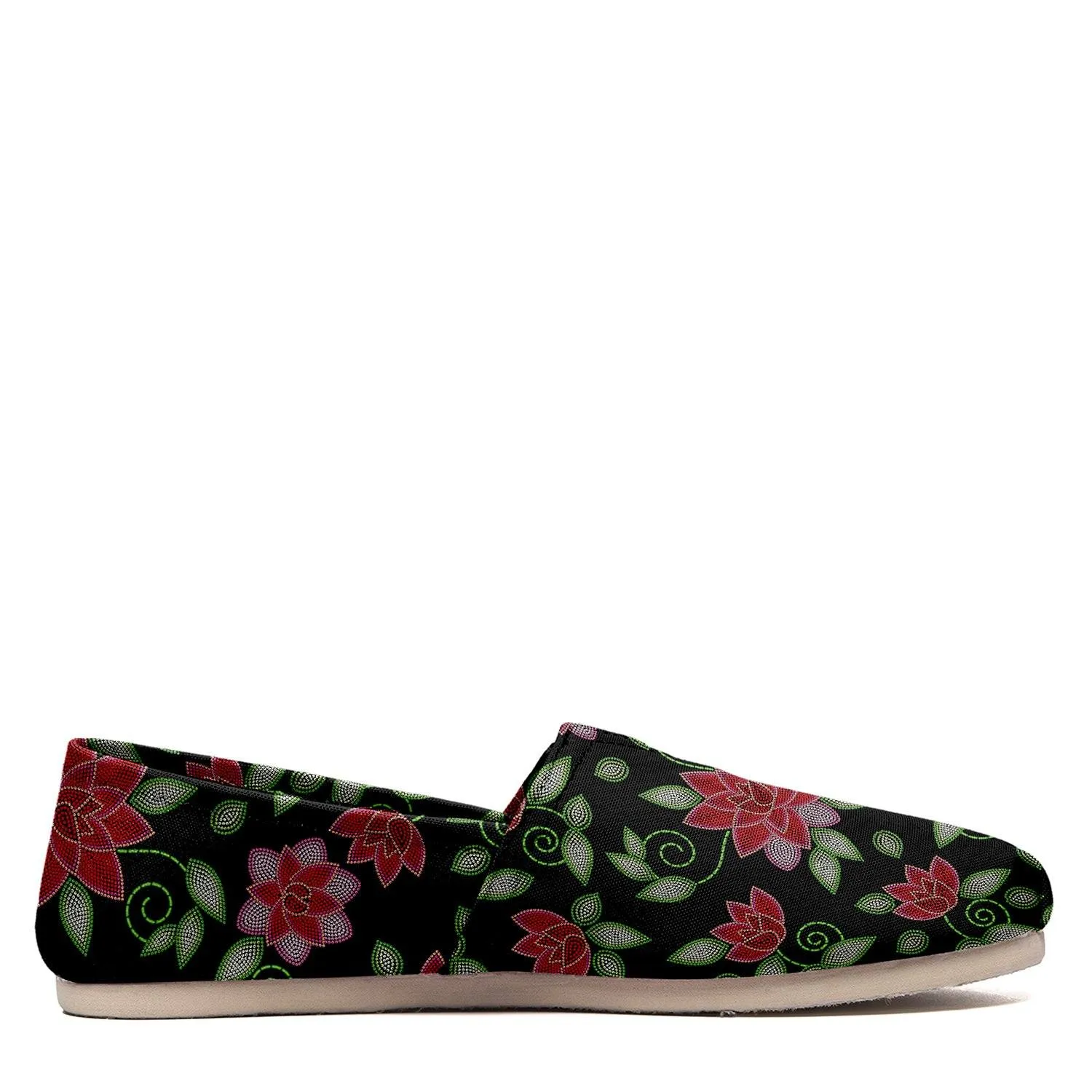 Red Beaded Rose Slip On