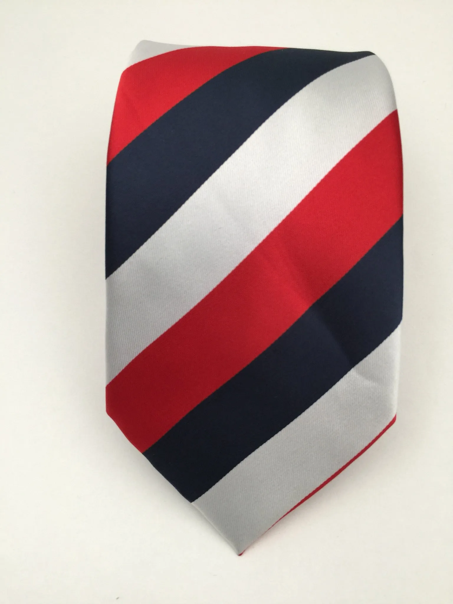 Red, Light Silver and Blue Tie