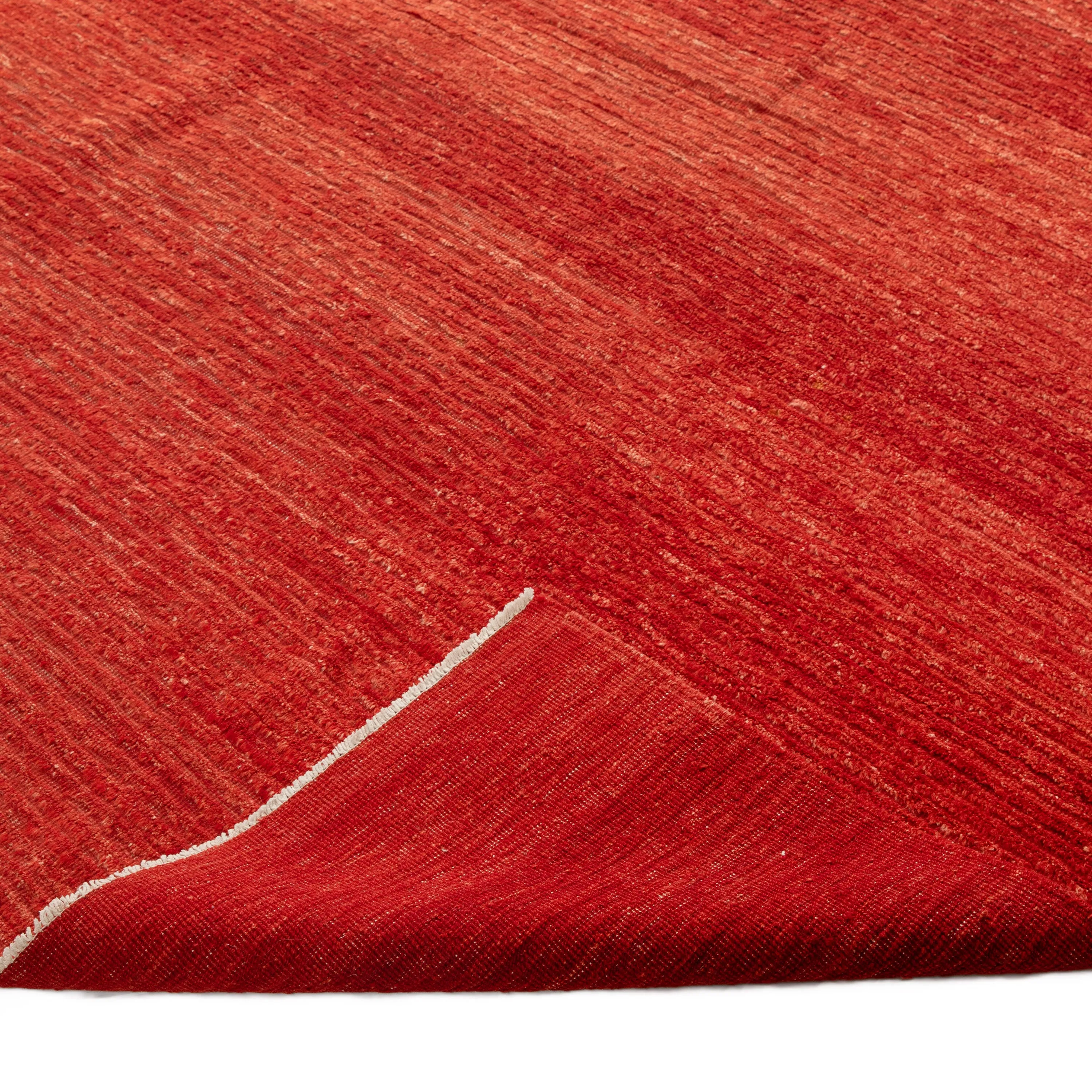 Red Zameen Transitional Wool Rug - 9'1" x 11'10"