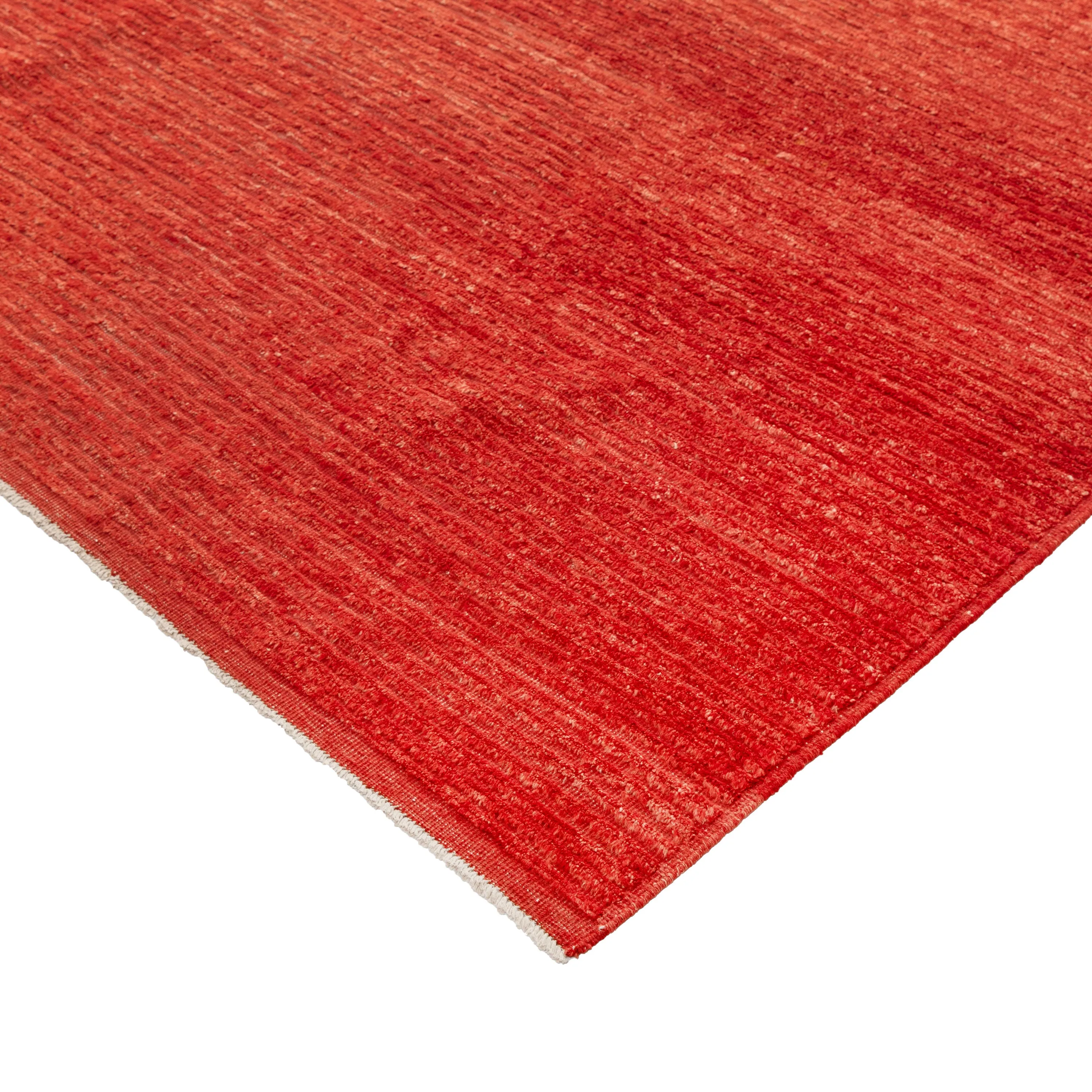 Red Zameen Transitional Wool Rug - 9'1" x 11'10"