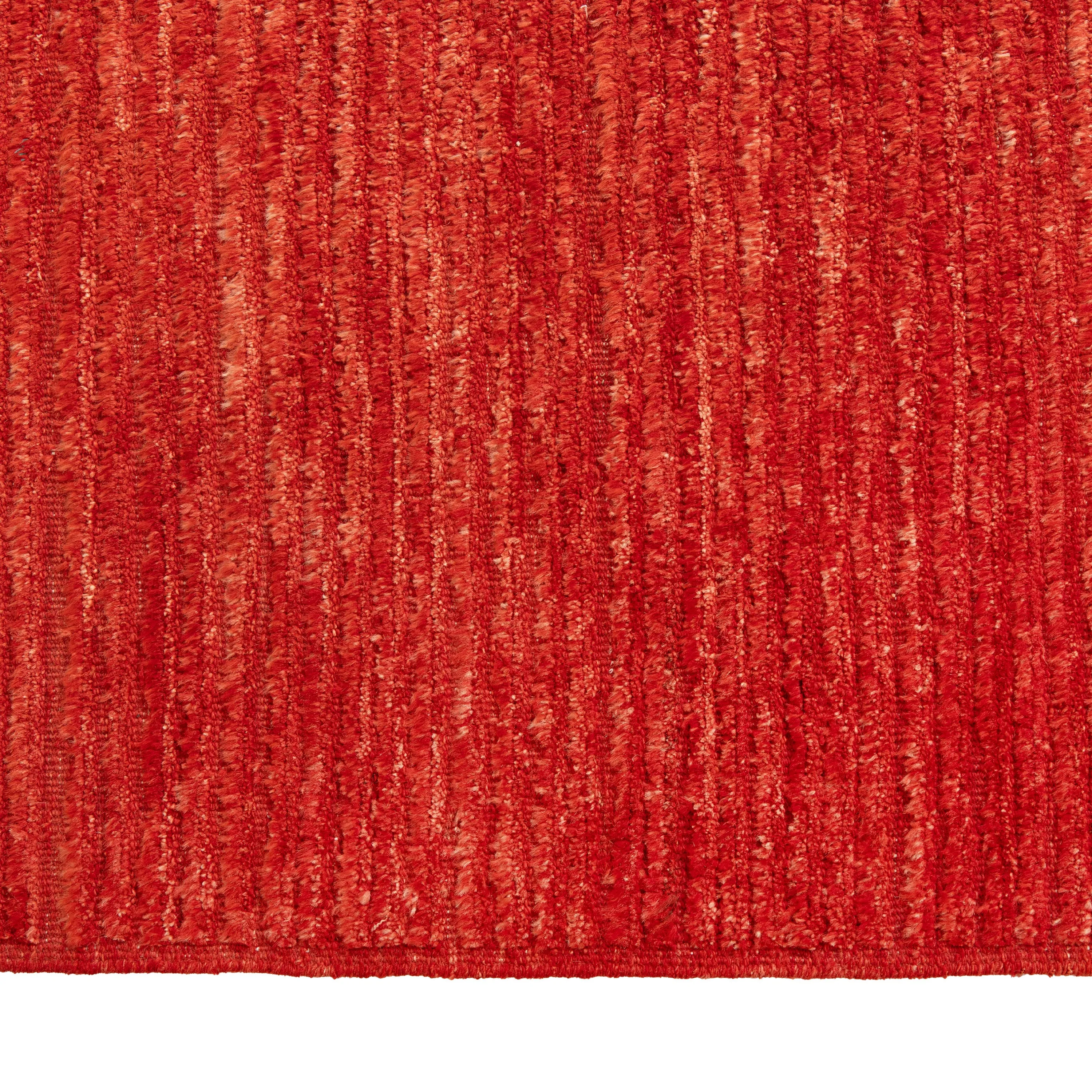 Red Zameen Transitional Wool Rug - 9'1" x 11'10"