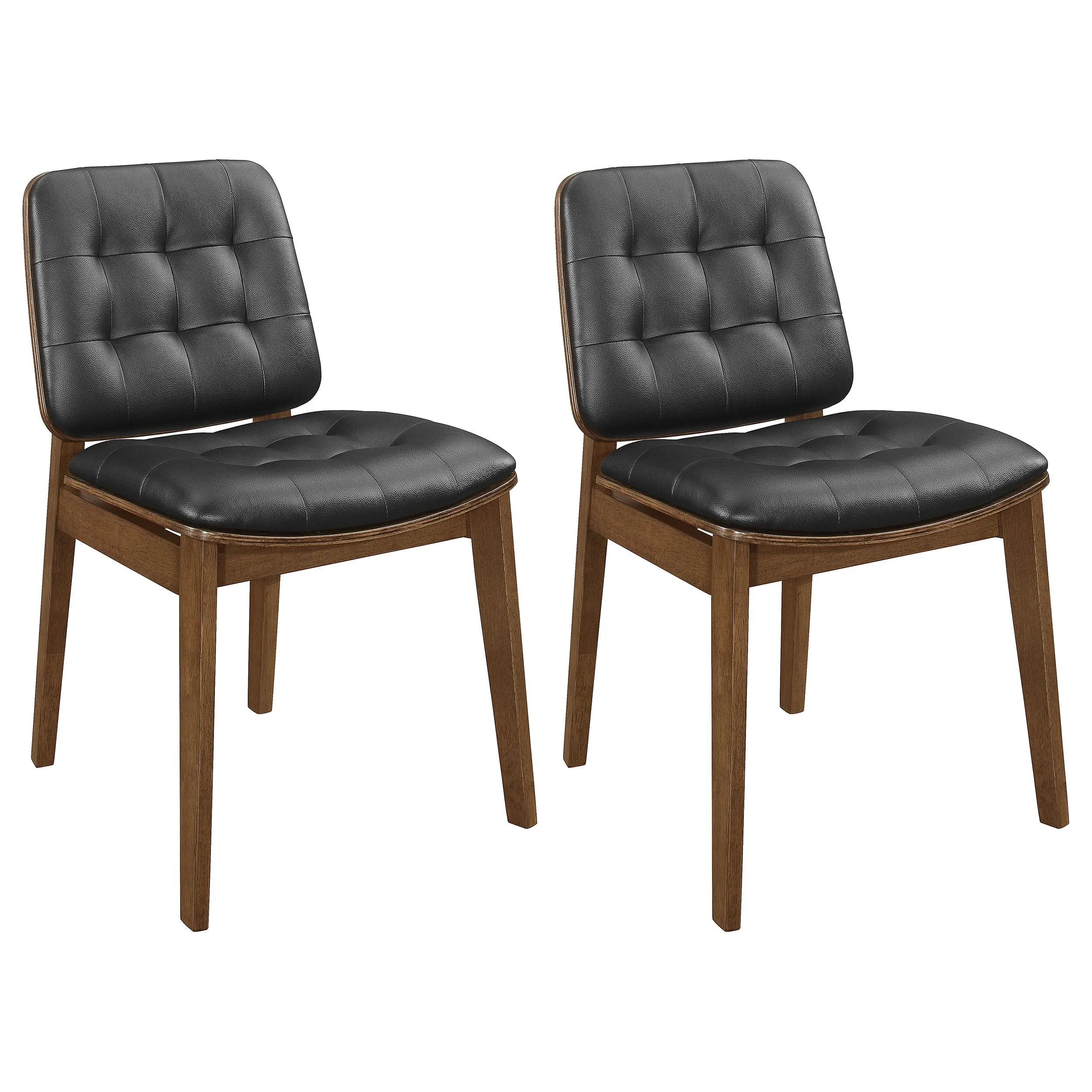 Redbridge Tufted Back Side Chairs Natural Walnut and Black (Set of 2)