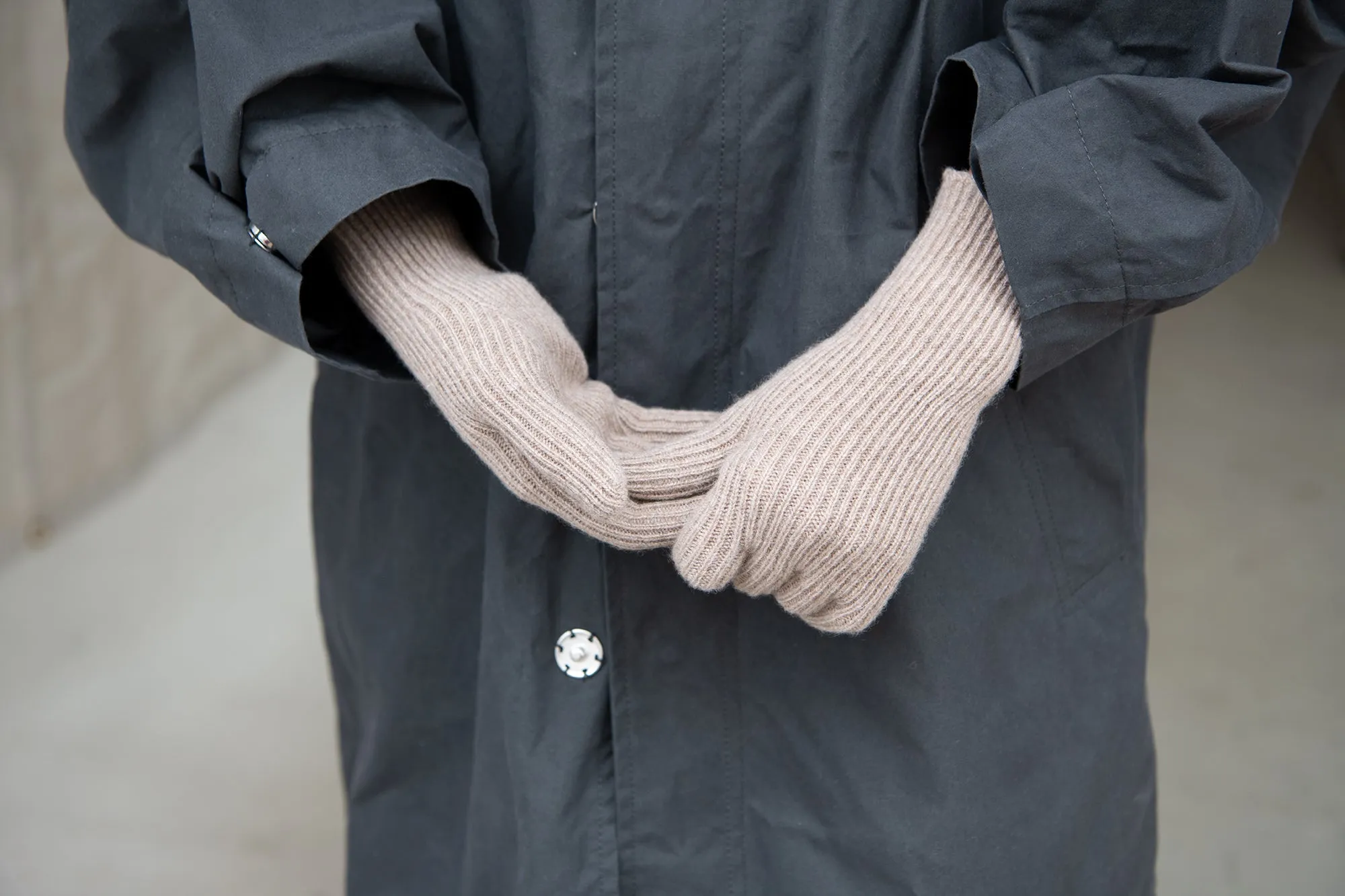 Ribbed Gloves - Recycled Cashmere - Stoppa Brown