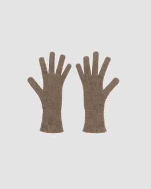 Ribbed Gloves - Recycled Cashmere - Stoppa Brown