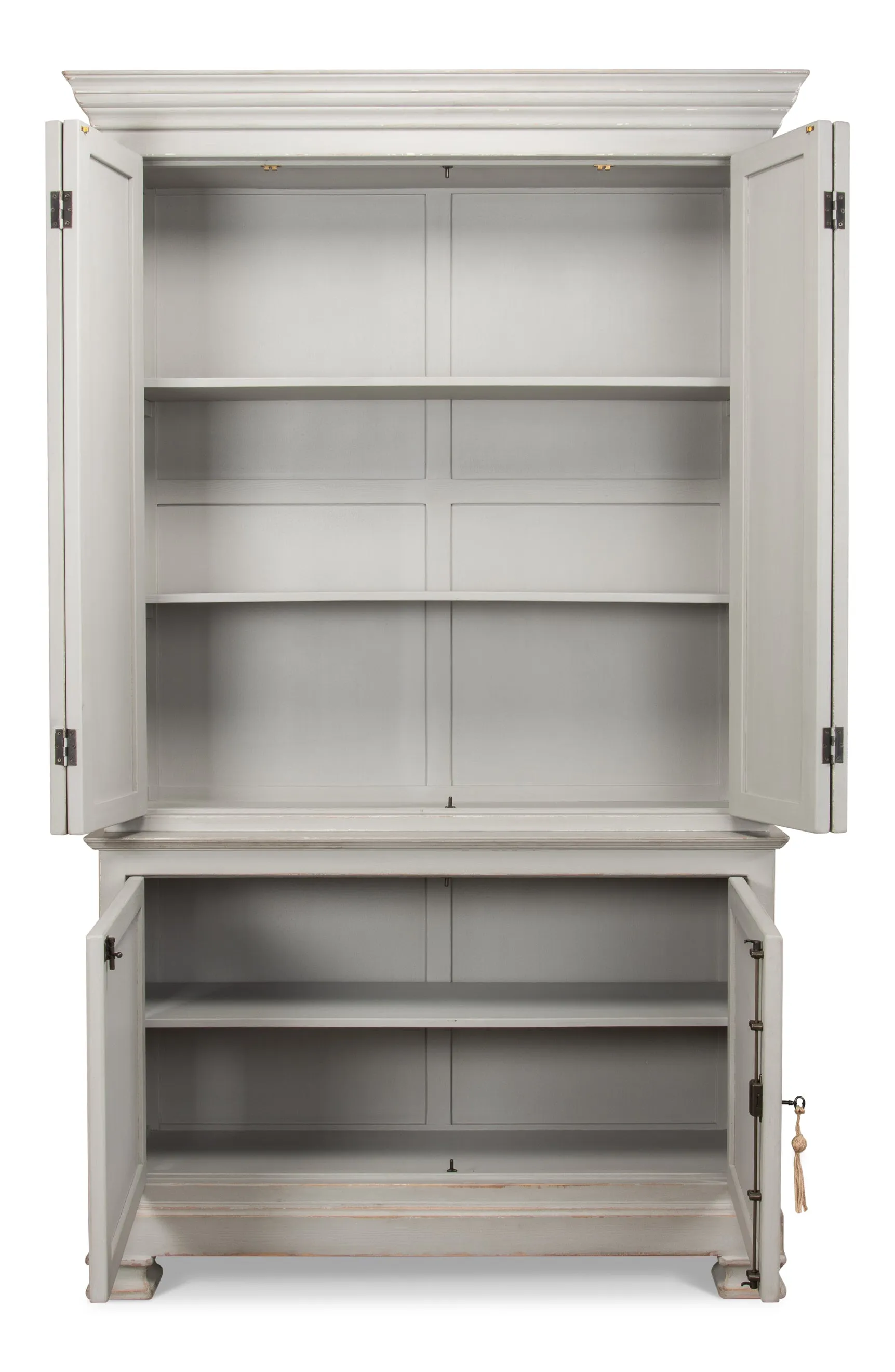 Sarreid - Painted Directoire Style Cupboard - Grey - Transitional