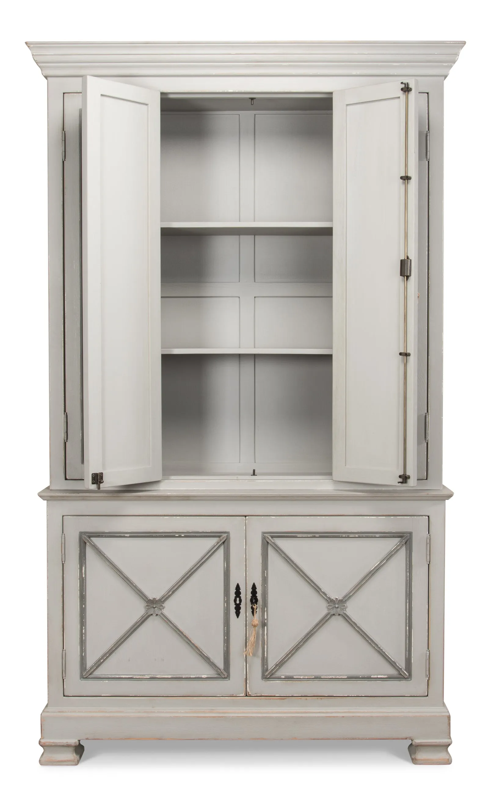 Sarreid - Painted Directoire Style Cupboard - Grey - Transitional