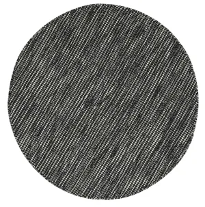 Scandi Black White Reversible Wool Round Rug 150x150 cm Round