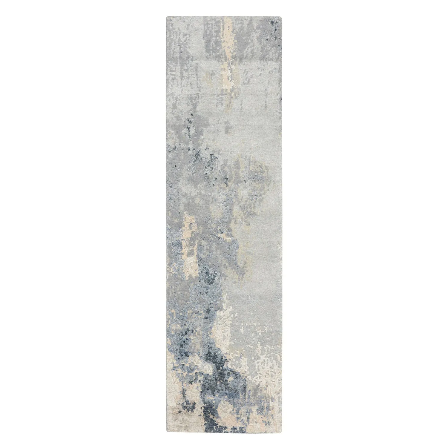 Sky Essentials Blue Modern Bamboo Silk Wool Blend Rug