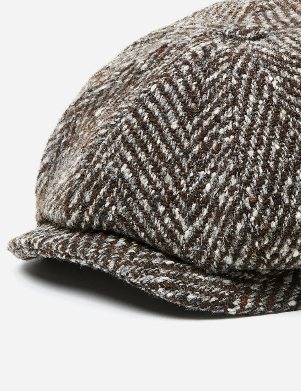 Stetson Hatteras Newsboy Cap (Herringbone) - Grey/Brown