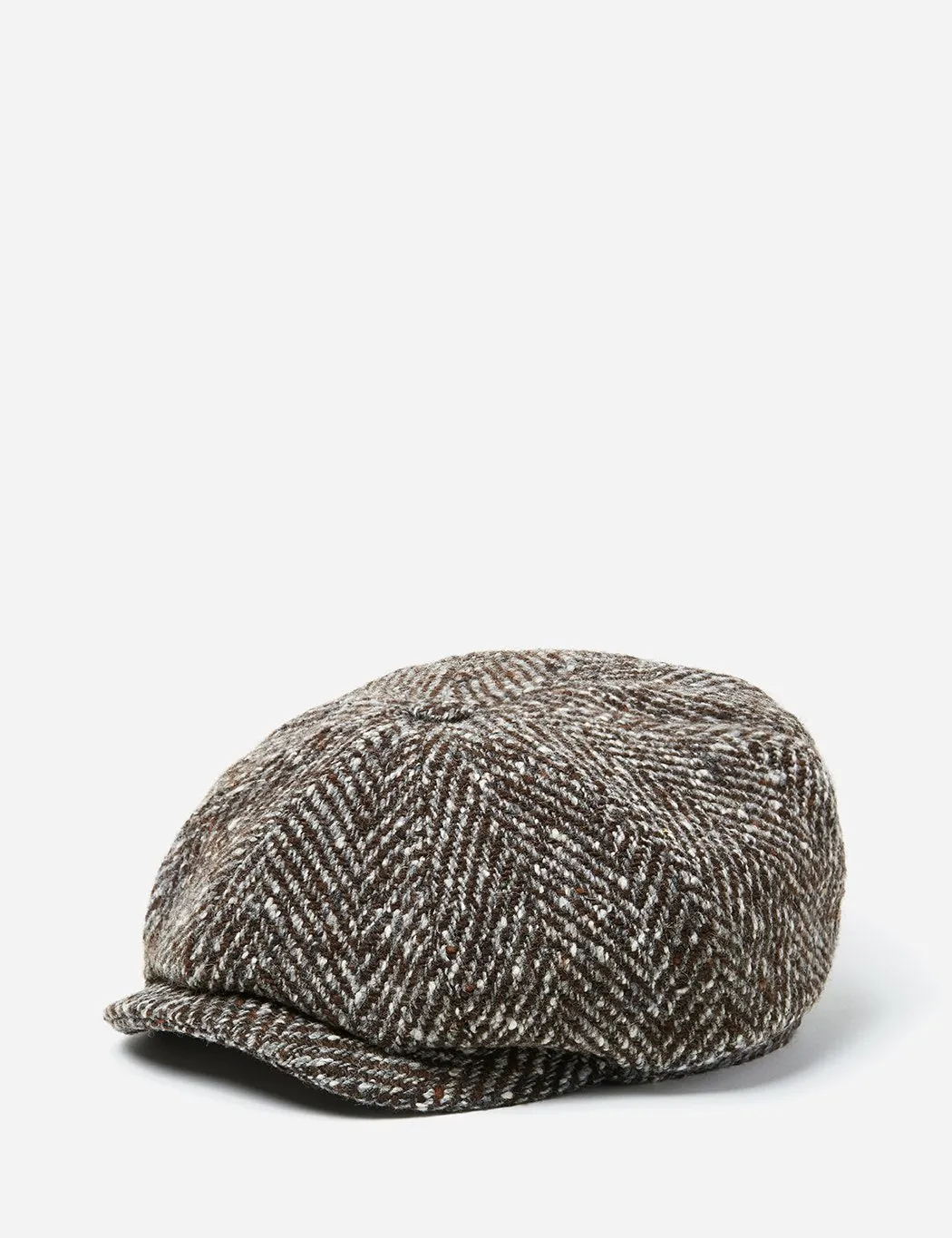 Stetson Hatteras Newsboy Cap (Herringbone) - Grey/Brown