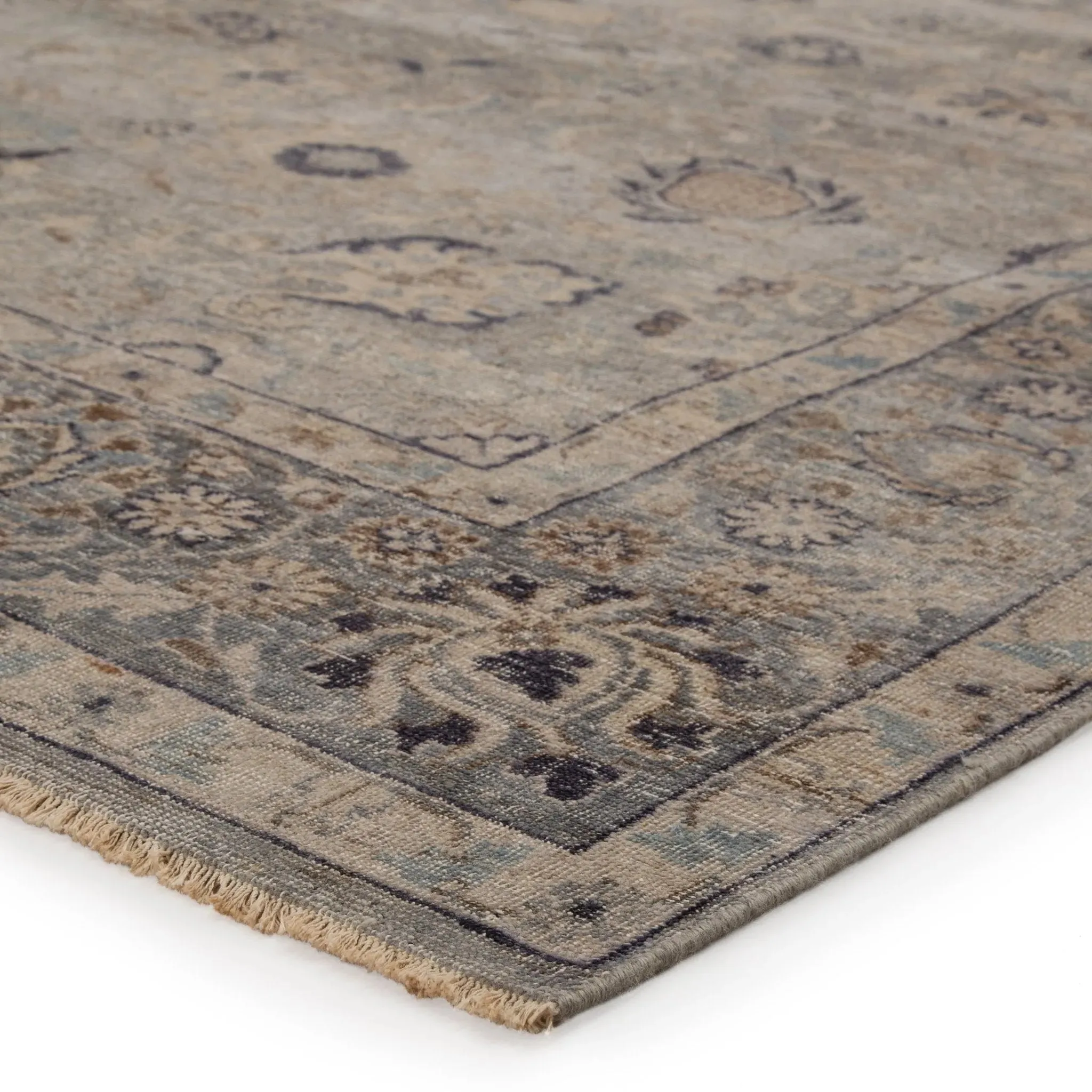 Tierzah TRZ03 Grey/Beige Rug