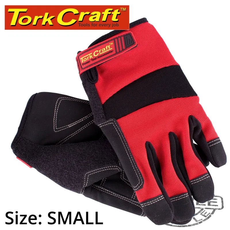 TORK CRAFT WORK GLOVE SMALL- ALL PURPOSE RED WITH TOUCH FINGER GL01