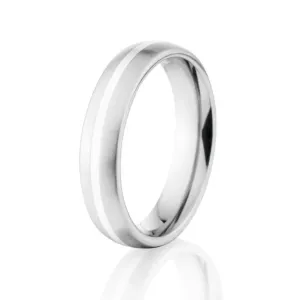 Two-tone Unisex Cobalt and Silver Ring, 5mm