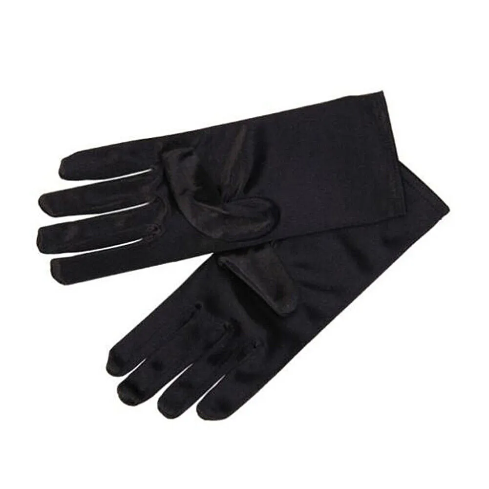 US 1-2 Paris 8.66'' Wrist Gloves Smooth Satin Gown Opera Gloves Party Dress Prom