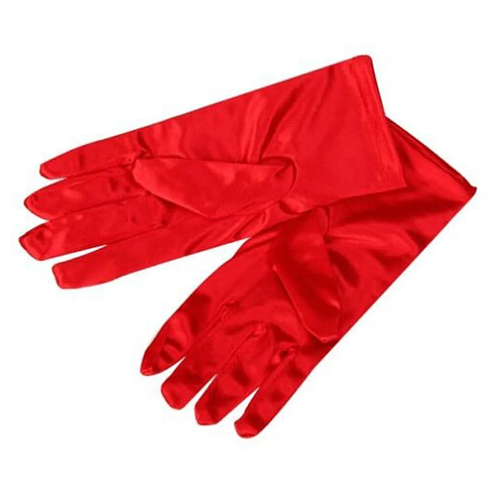 US 1-2 Paris 8.66'' Wrist Gloves Smooth Satin Gown Opera Gloves Party Dress Prom