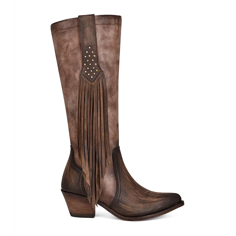 Women's Bronze Fringe Tall Cowgirl Boot