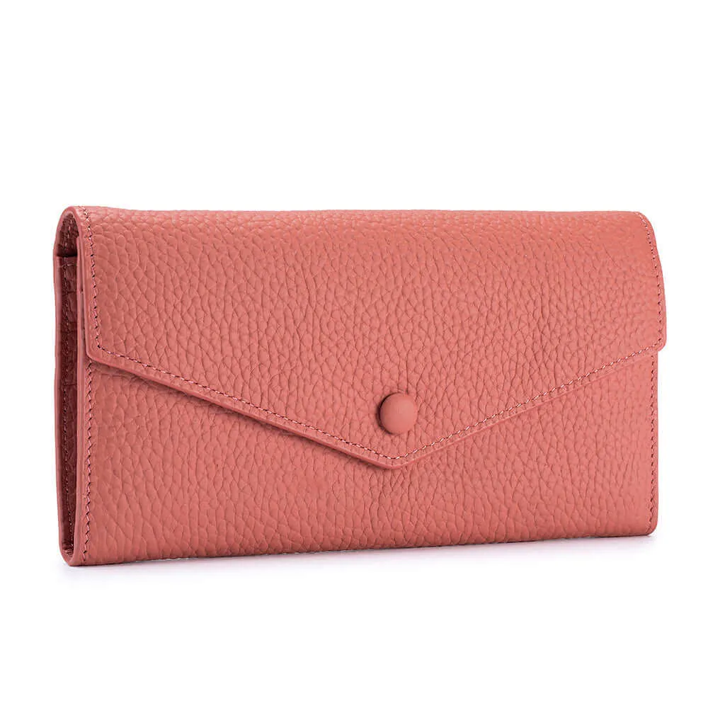 Women's Leather Bifold Envelope Wallet - Stylish and Spacious