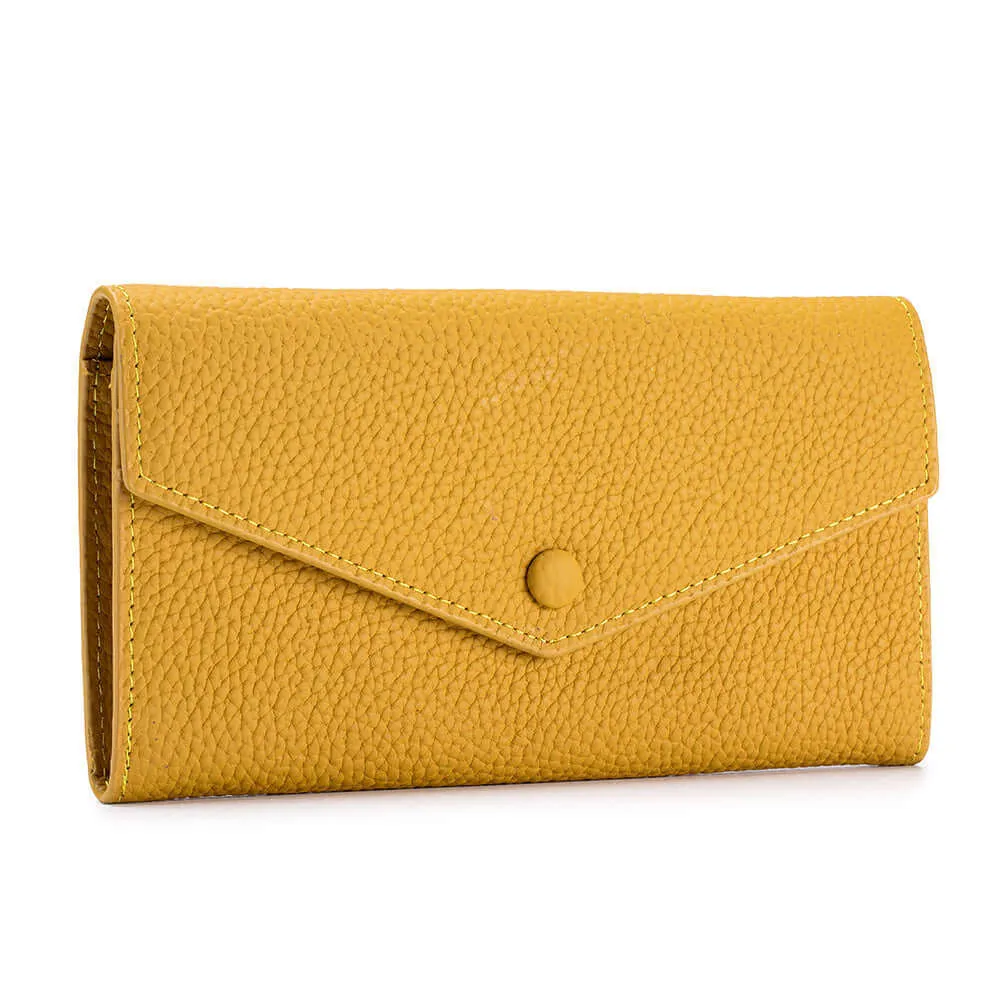 Women's Leather Bifold Envelope Wallet - Stylish and Spacious