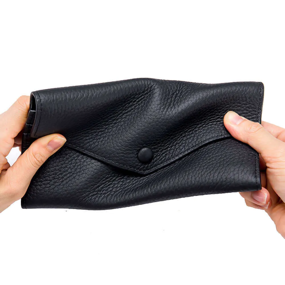 Women's Leather Bifold Envelope Wallet - Stylish and Spacious