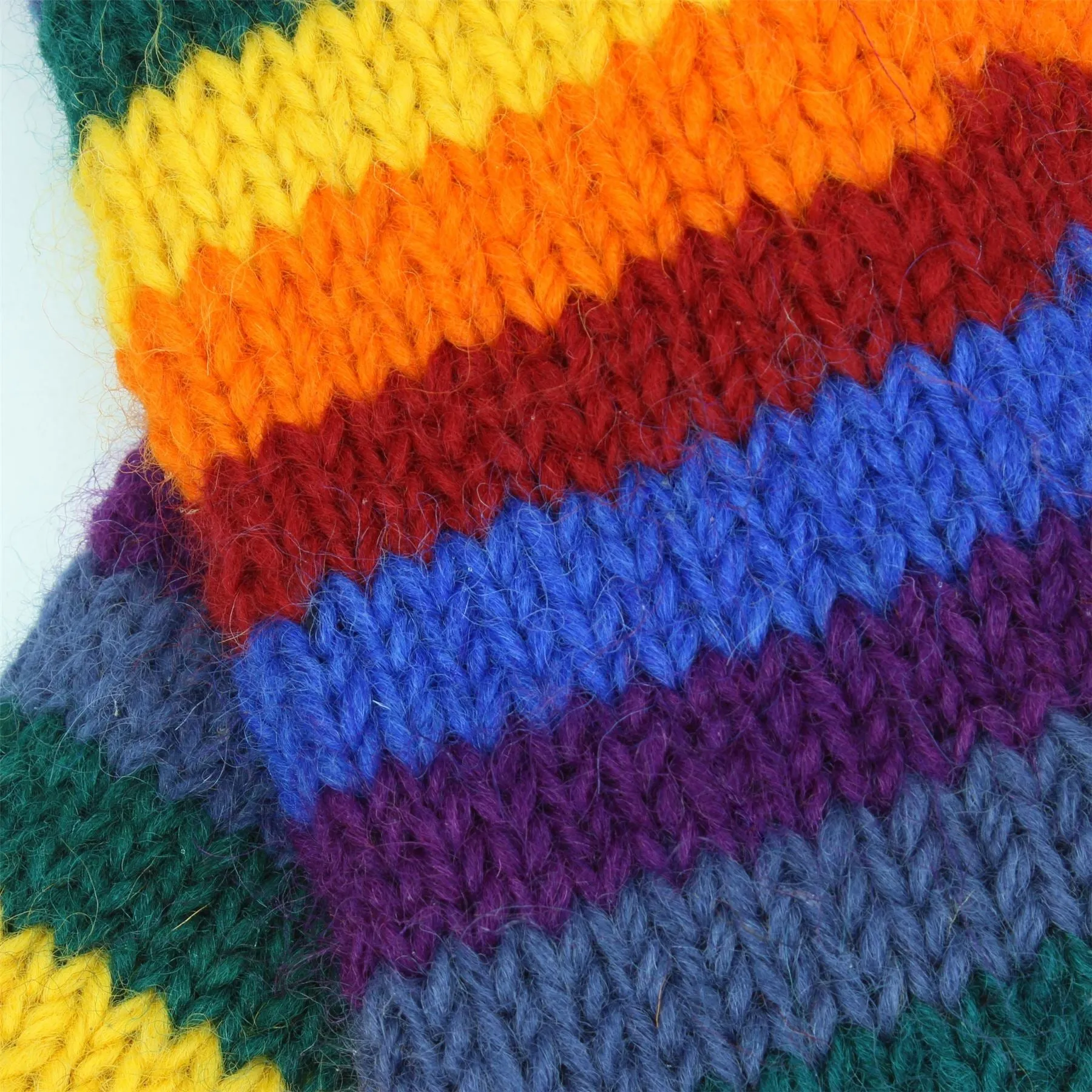 Wool Knit Arm Warmer - Stripe - Rainbow