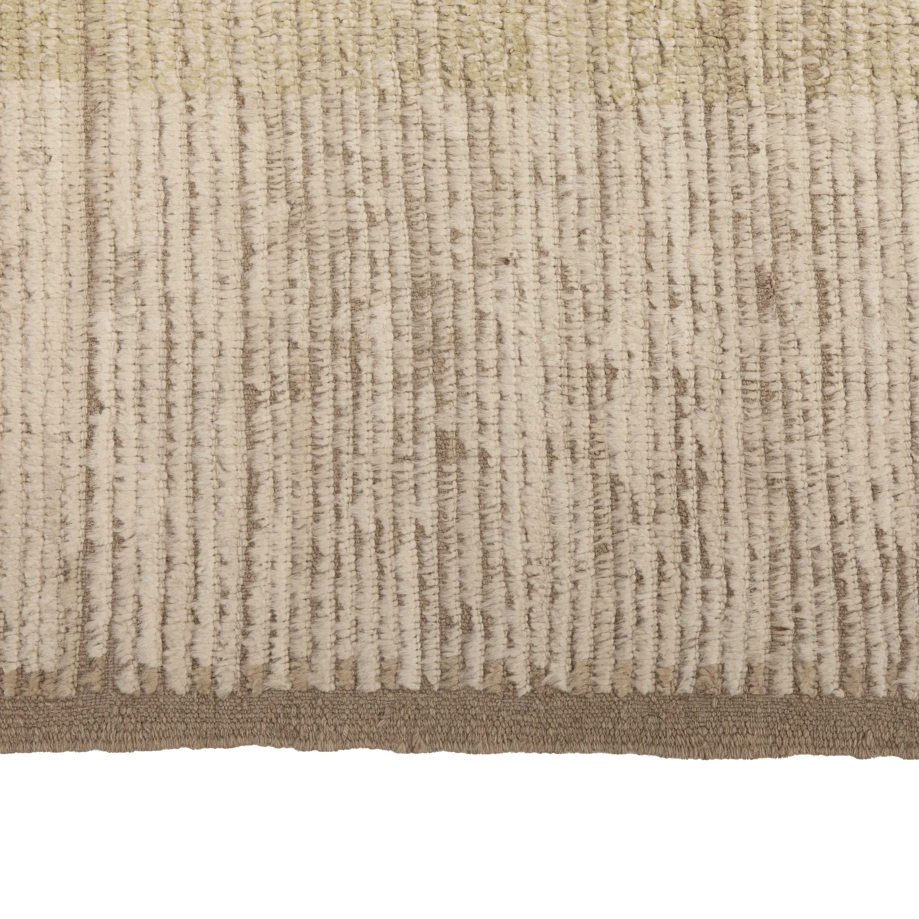 Zameen Beige and Cream Modern Wool Rug - 6' x 9'5"